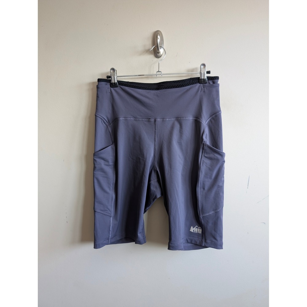 REI Co-op Swiftland 9 Running Shorts Purple Charcoal Pockets Womens Large 202388
